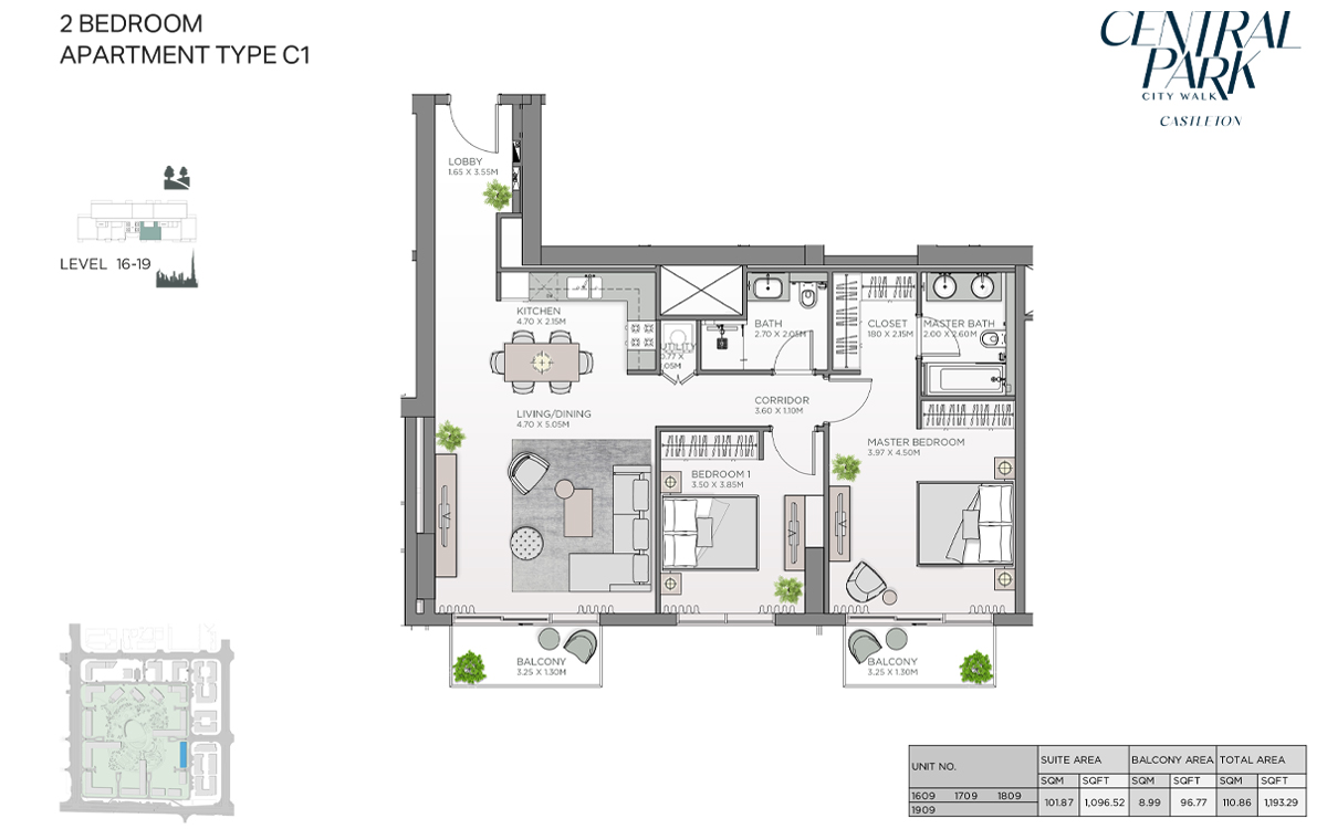 2 Bedroom Floorplans of castleton apartment at central park city walk.jpg